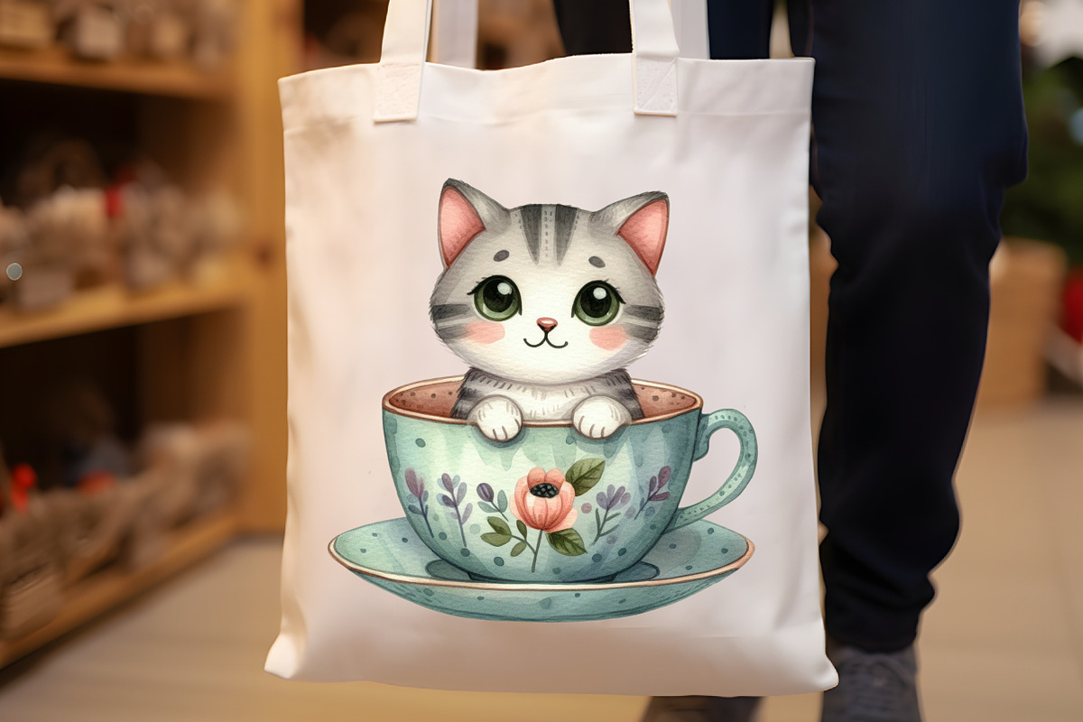Watercolor Cute Doodle Cat Clipart, an Animal Illustration by Rose Art (Photo 5 of 7)