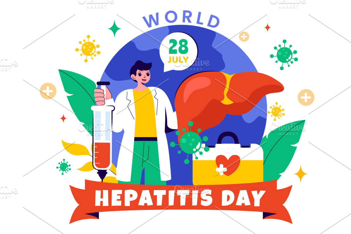 10 World Hepatitis Day Illustration, a Healthcare Illustration by denayunebgt (Photo 4 of 4)
