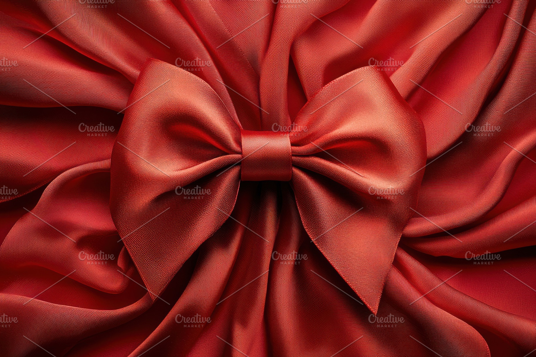 Red satin bow on red fabric elegant, a Beauty & Fashion Photo by Pixeness Studio