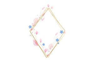 Elegant golden diamond frame adorned, an Illustration by okskukuruza