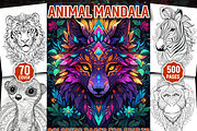 500 Animal Mandala Coloring Pages, an Animal Illustration by Design Station (Thumbnail 1 of 5)