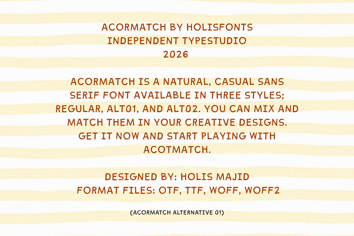 Acormatch Casual Hand Drawn, a Sans Serif Font by 24Design Studios (Photo 8 of 13)