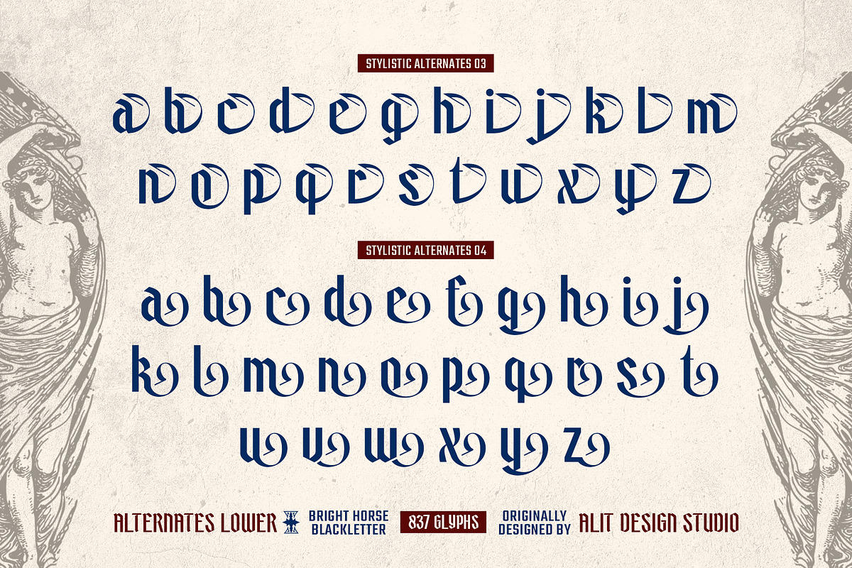 Bright Horse Typeface, a Blackletter Font by alit design (Photo 13 of 17)