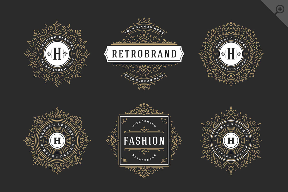 250 ornaments logos & monograms, a Branding & Logo Template by Vasya Kobelev (Photo 17 of 23)
