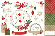 Whimsical Christmas Clipart & Papers, an Illustration by Amanda Ilkov (Thumbnail 1 of 5)
