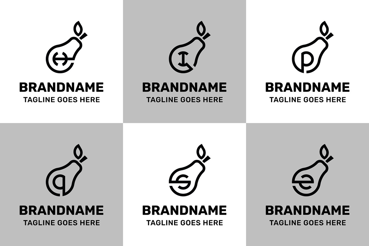 Letter H I P Q S Z Pear Logo Set, a Branding & Logo Template by Pray Art Design Studio (Photo 2 of 2)