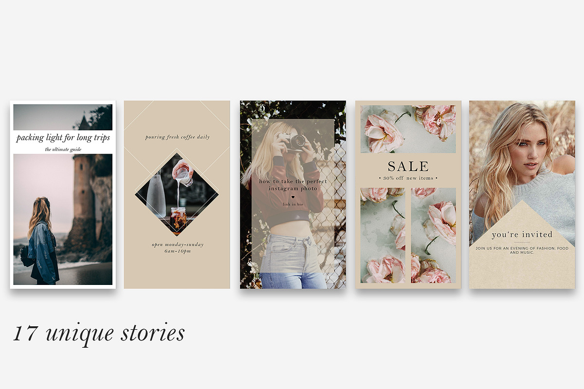 Neutral Instagram Story Templates, a Social Media Template by Dana Nicole Designs (Photo 2 of 5)