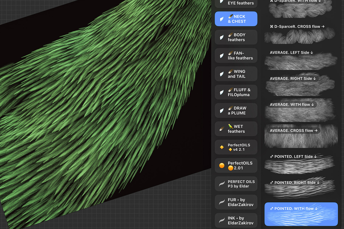 Plumage Atelier. Procreate Brushes, a Brush Add-On by Eldar Zakirov's (Photo 15 of 25)
