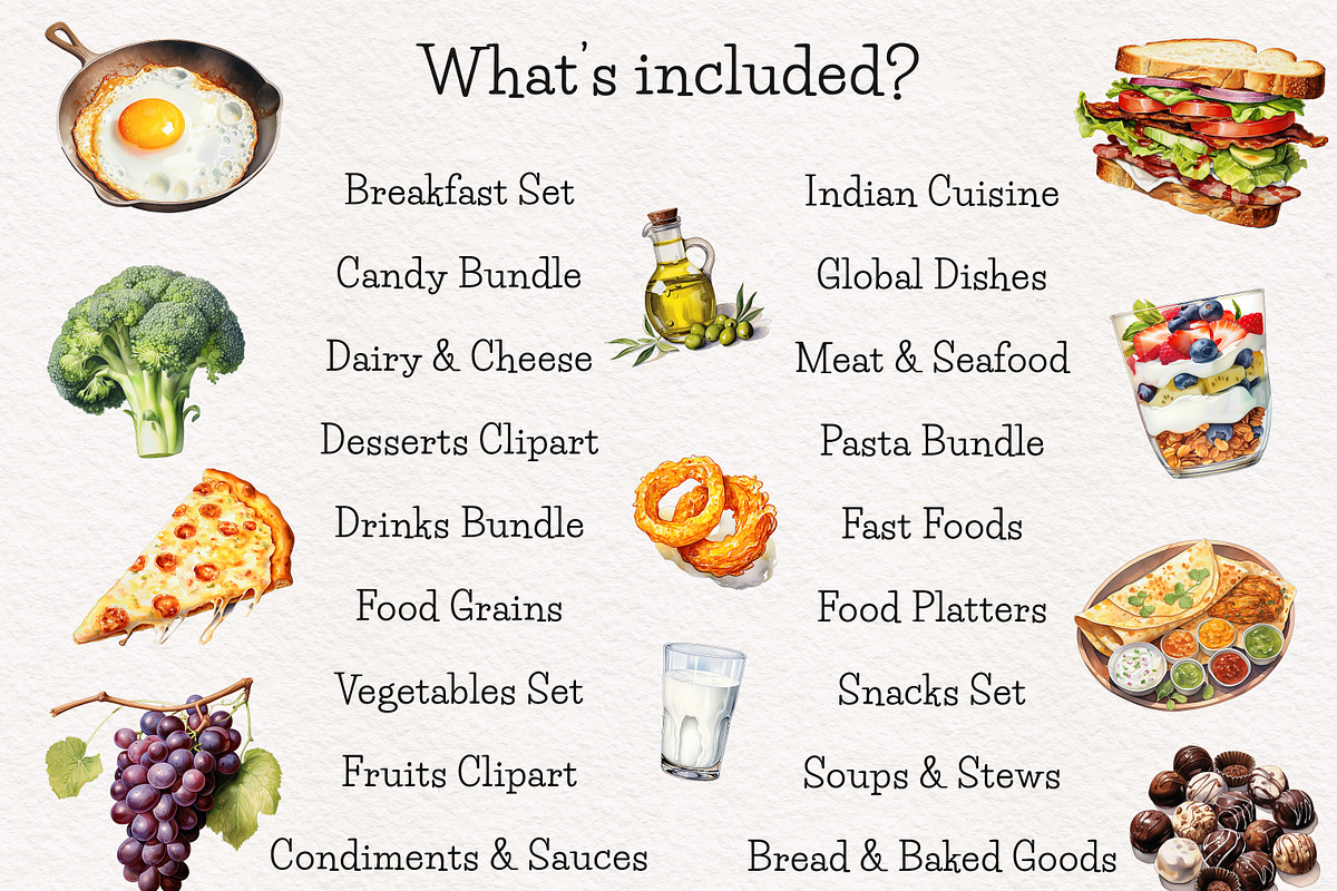 Food Clipart Mega Bundle, a Food Illustration by PaintPixelCo (Photo 2 of 19)