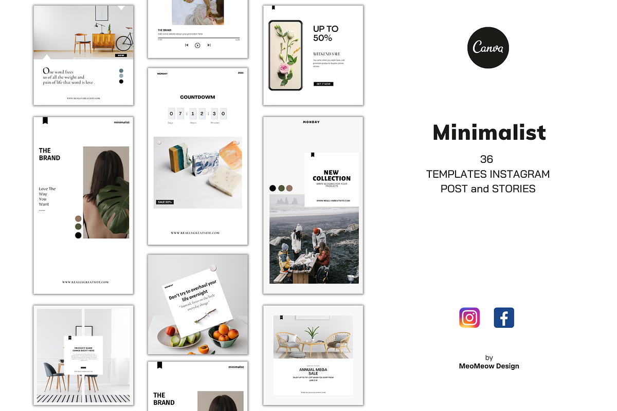 Instagram Stories & Posts Minimalist, a Social Media Template by Meoww_Design (Photo 1 of 6)