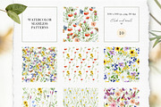 Watercolor meadow flowers patterns, a Pattern Graphic by AnnaTkachi (Thumbnail 5 of 6)