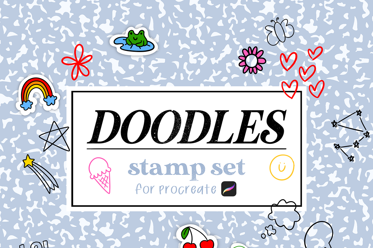 Doodle Stamp Set for Procreate, a Brushes & More by cathconofolio (Photo 2 of 4)