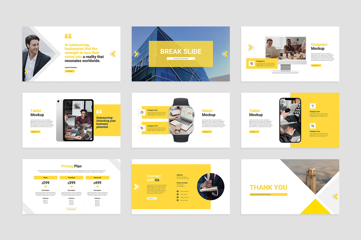 Outsourcing Google Slides Template, a Presentation Template by Flat Icons (Photo 3 of 4)