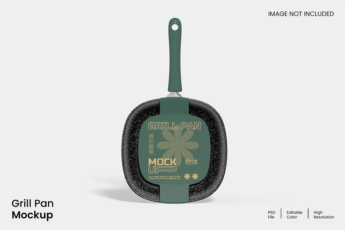 Grill Pan Mockup, a Household Mockup by renderstockmarket