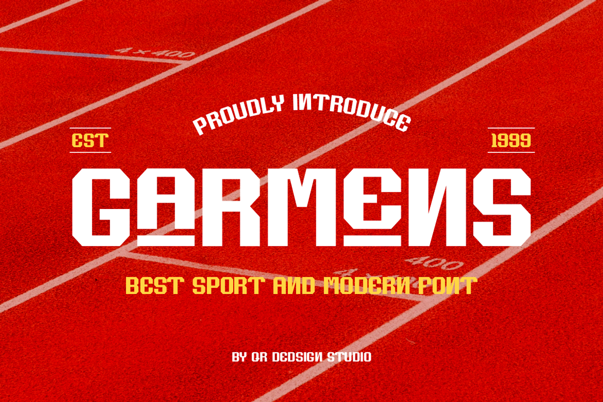 Garmens - Sport Font, a Sans Serif Font by QR Design Studio (Photo 1 of 7)