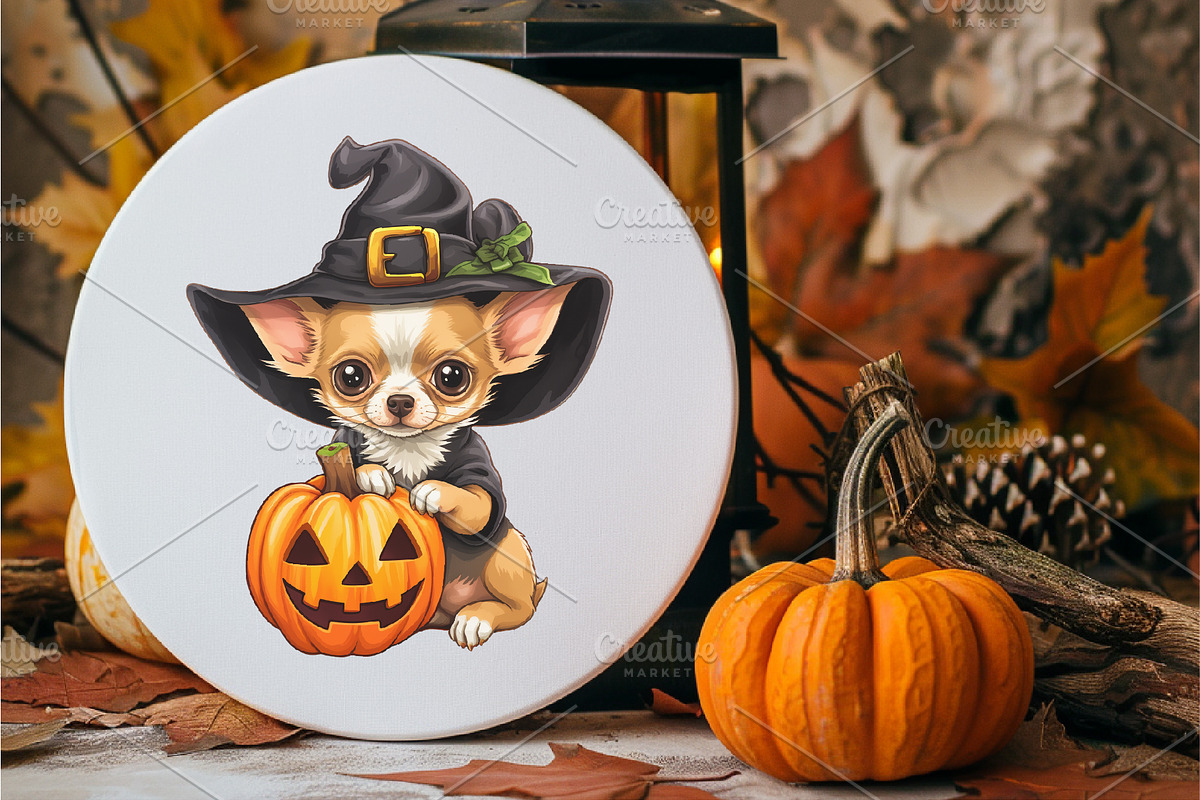 Cute Halloween dogs. TShirt Sticker., an Animal Illustration by KENO Mascots (Photo 7 of 8)