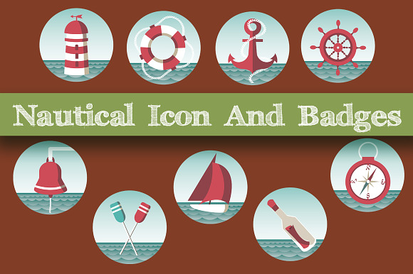 Nautical Icon And Badges preview 3