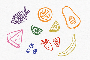 Hand-Drawn Fruit Clipart, an Illustration by Jordyn Grace Design