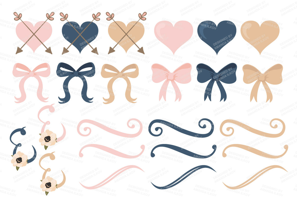 Navy & Blush Floral Bicycle & Extras, an Illustration by Amanda Ilkov (Photo 5 of 5)