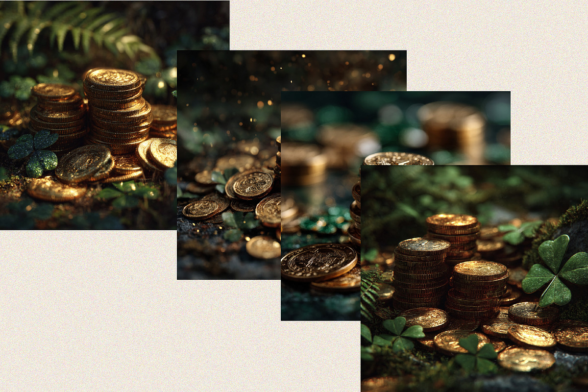 Gold Coins Pile St Patrick’s Backgro, a Background Graphic by SVGArt (Photo 8 of 8)