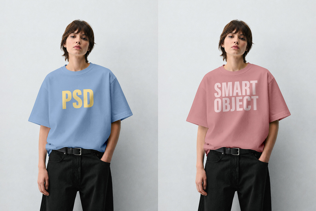 T-Shirt Mockup PSD - Female Model, a Shirt Mockup by Rymden_Fl (Photo 4 of 7)