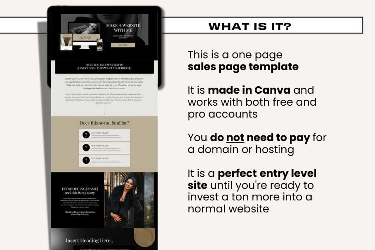 Canva Sales Page - Noir Luxe, a Templates & Theme by Freedom Business Shop (Photo 3 of 10)