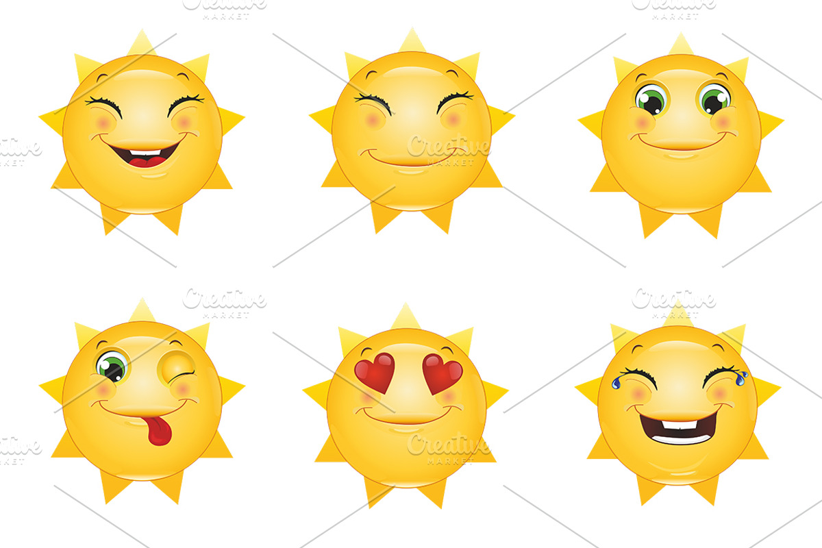 Sun Emoticons, an Emoji Icon by land art (Photo 11 of 13)