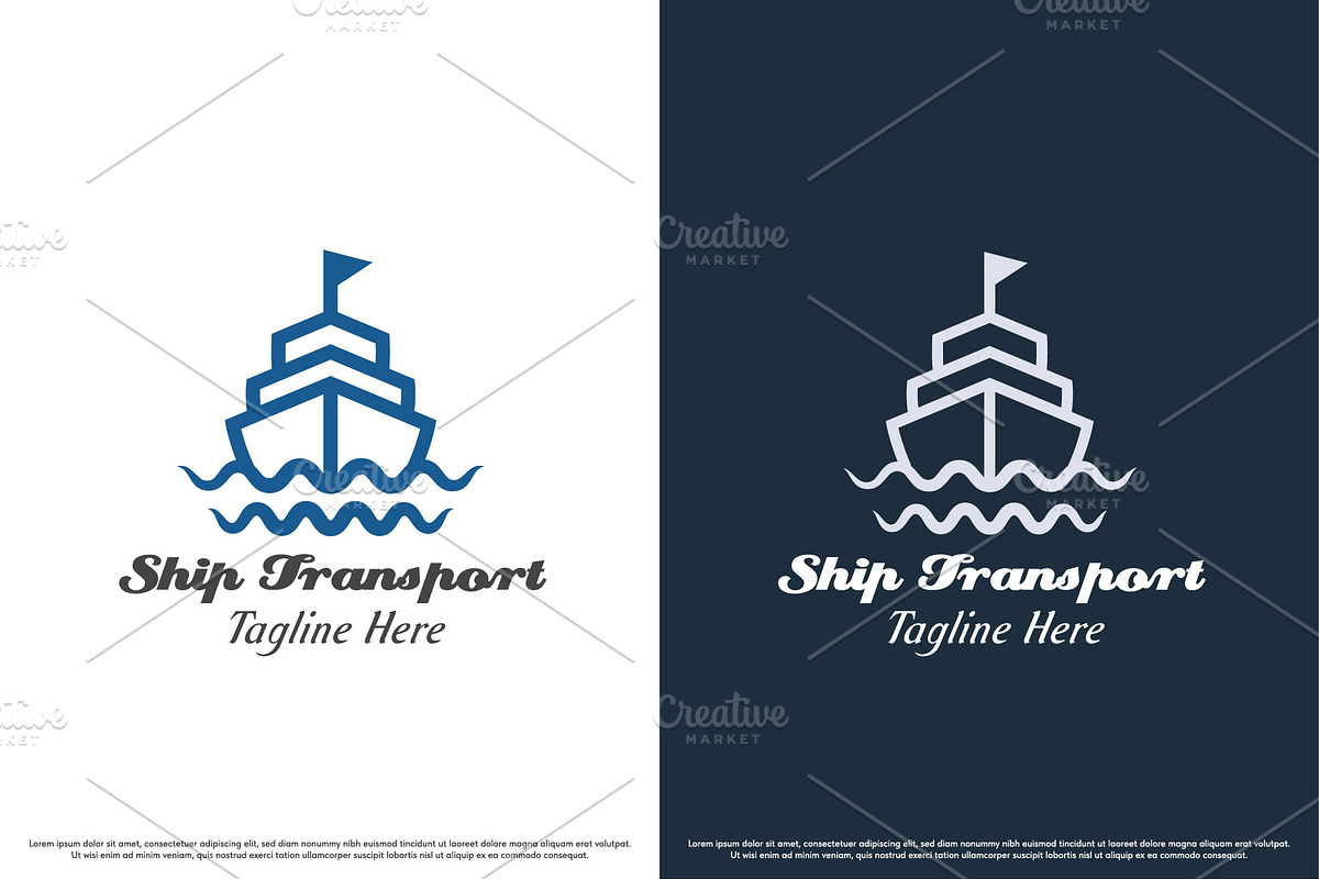 Ship Transport Logo Design Template, a Branding & Logo Template by Morvana Crew (Photo 1 of 2)