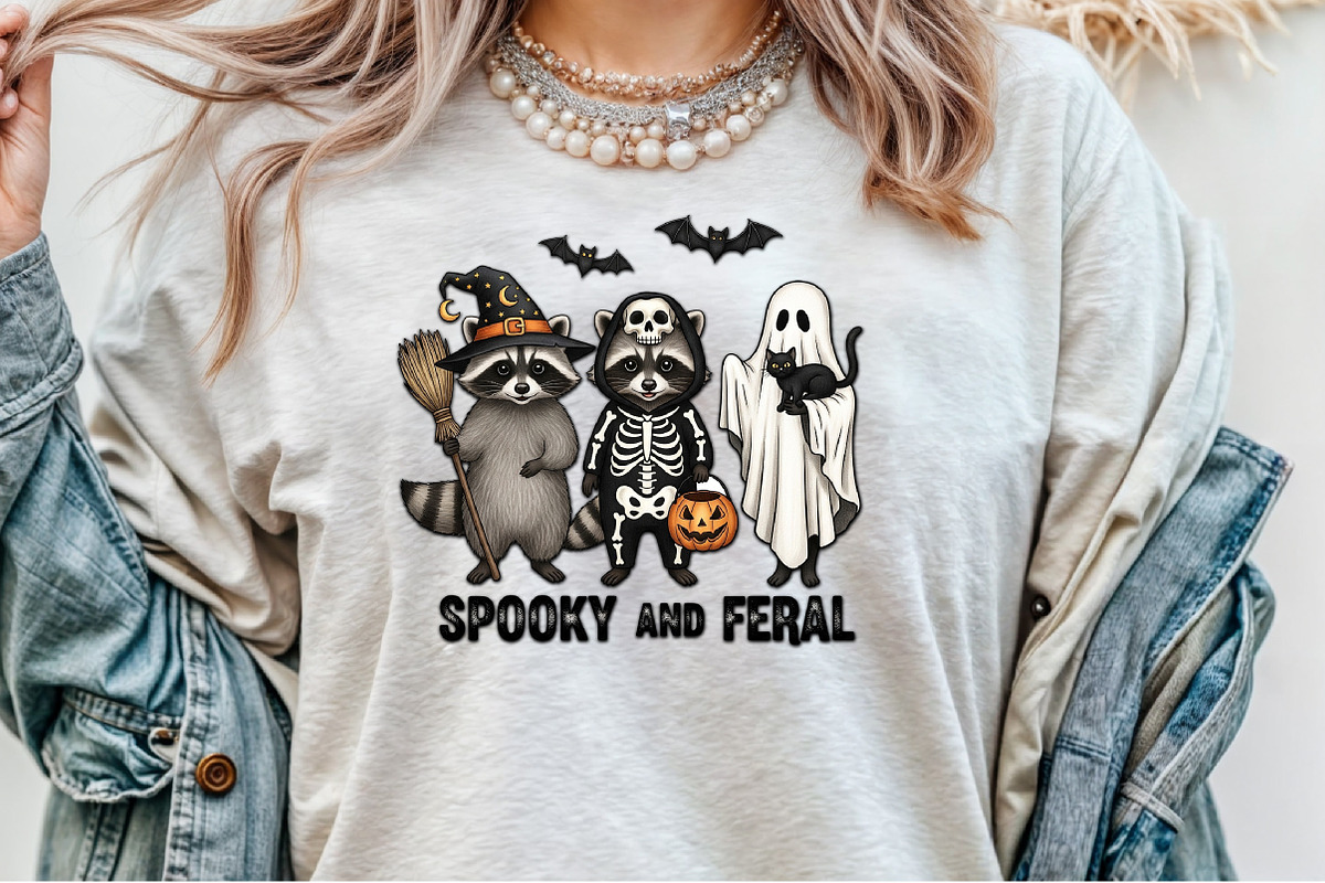 Creepy Cute Raccoon Ghost Png, an Illustration by Sublimation Artist (Photo 5 of 9)