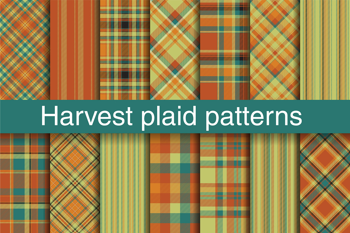 #14 Harvest Plaid Patterns EPS + JPG, a Pattern Graphic by Plaid4You (Photo 1 of 4)