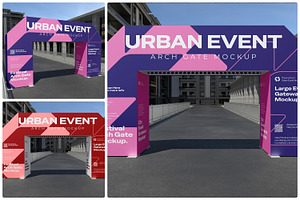 Urban Event Arch Gate Mockup, an Advertising Mockup by Unerispace
