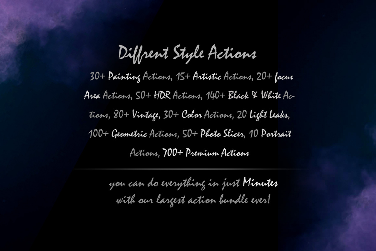 SALE - 1290 Photoshop Actions, an Action Add-On by DuoFankaar (Photo 2 of 15)