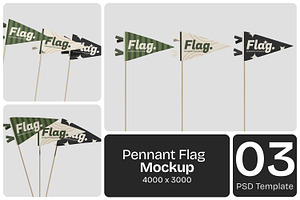 Pennant Flag Mockup, an Advertising Mockup by Permadi Creative