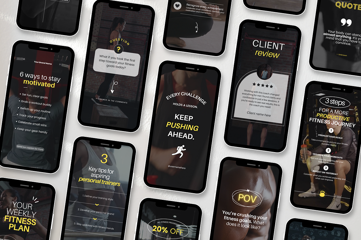 Fitness Instagram Reels Template, a Social Media Template by DigiPax (Photo 3 of 11)
