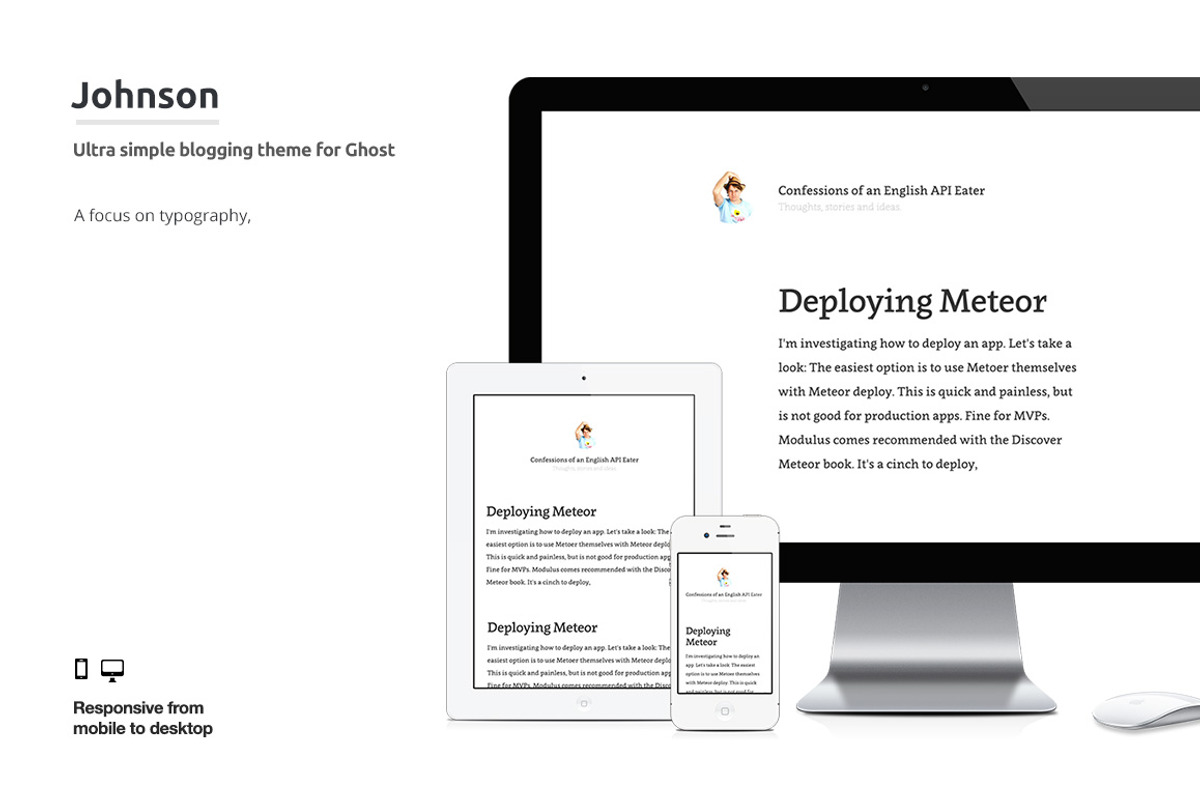 Johnson: Ultra-Clean Blog Theme, a Websites & App Template by D2T Studio