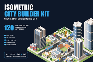 Isometric City Builder Kit, an Object Graphic by Multigon