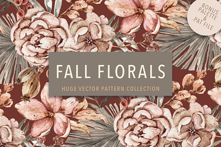 Fall Florals Watercolor Patterns