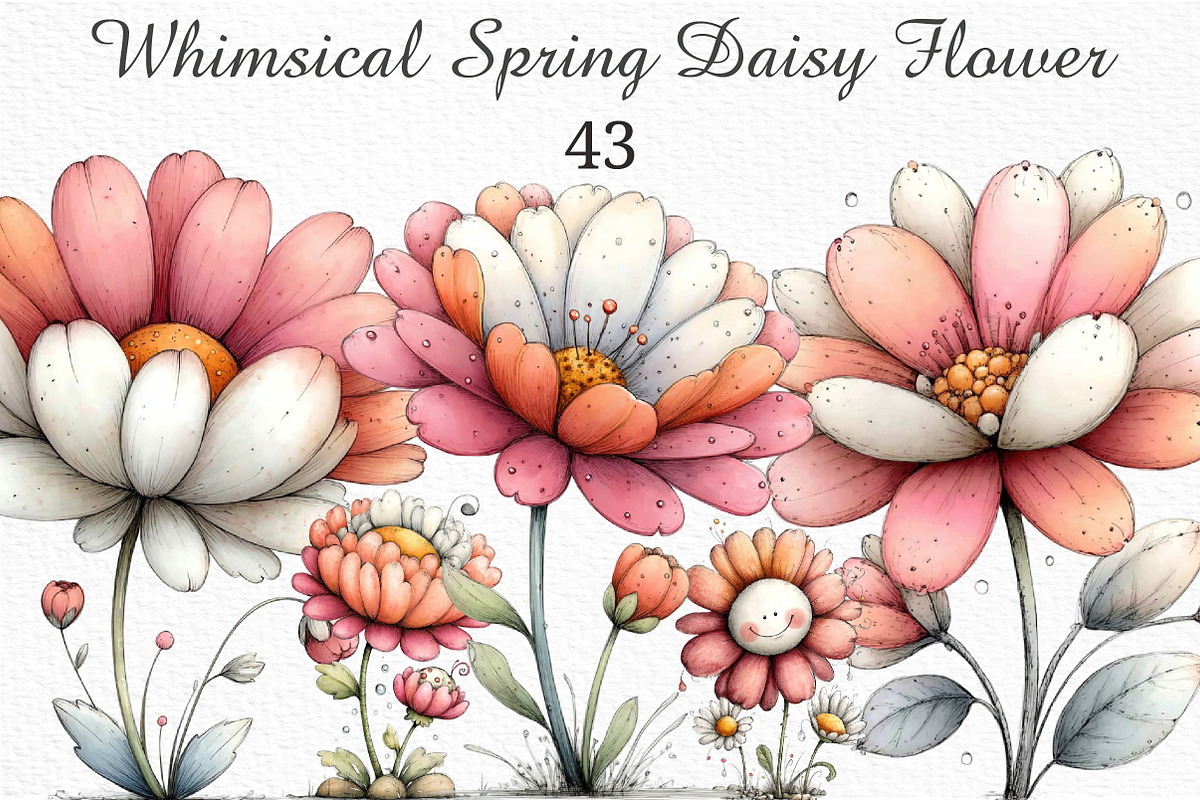 Whimsical Spring Daisy Flower Png, an Illustration by Craft Nest (Photo 1 of 11)