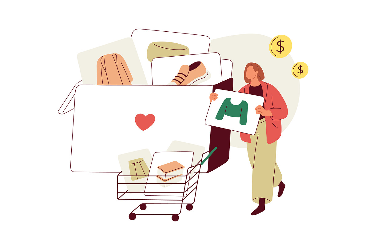 People with online wishlists set, a Technology Illustration by Good Studio (Photo 4 of 5)