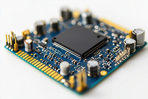 CPU processor microchip on white background, a Technology Photo by AlyaAnd