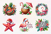 Summer Christmas PNG Watercolor, an Illustration by CreationArt (Thumbnail 7 of 9)