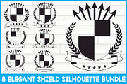 Shield Silhouette Vector Set, an Illustration by balal (Thumbnail 1 of 9)
