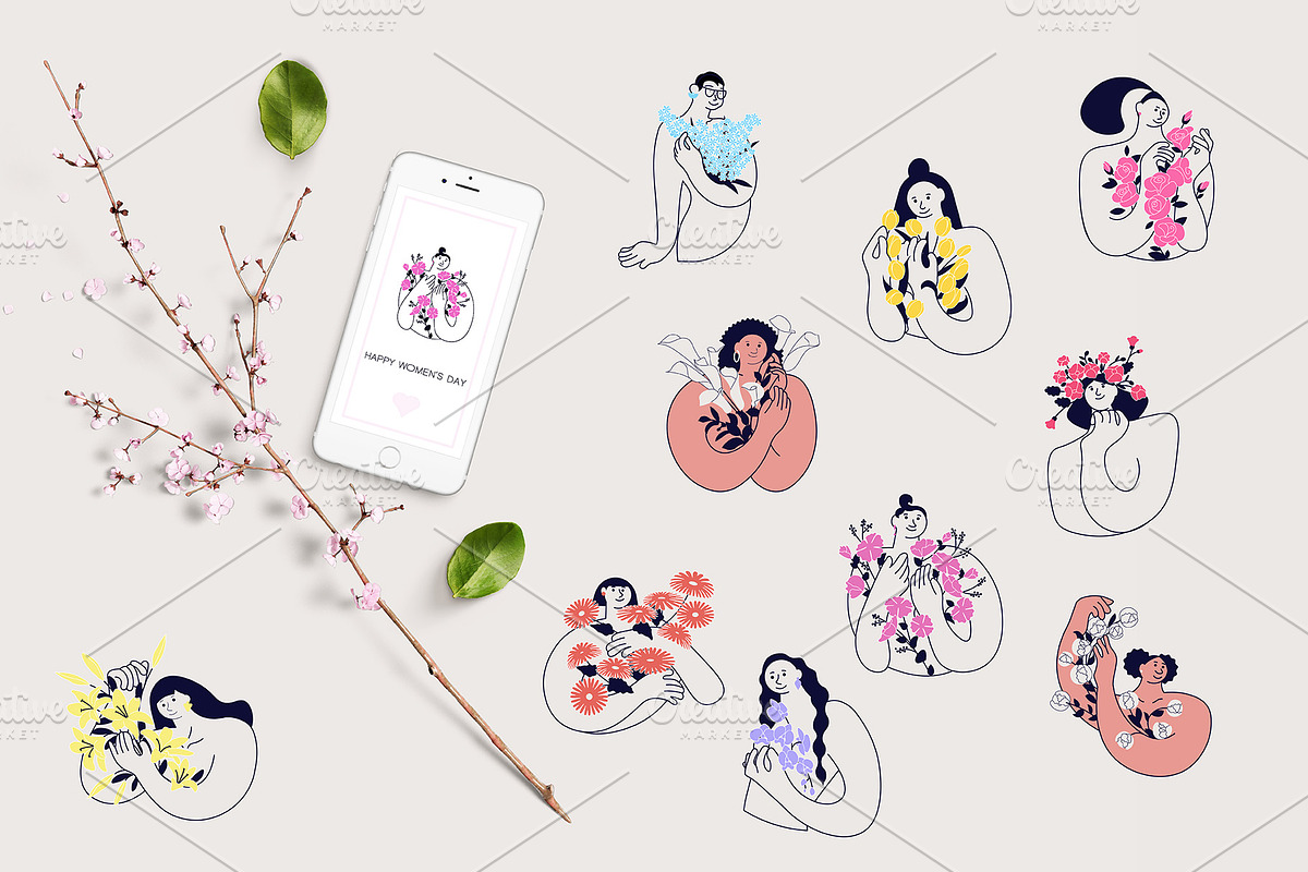 Happy Women's Day, a Person Illustration by Lucky Shop (Photo 3 of 4)