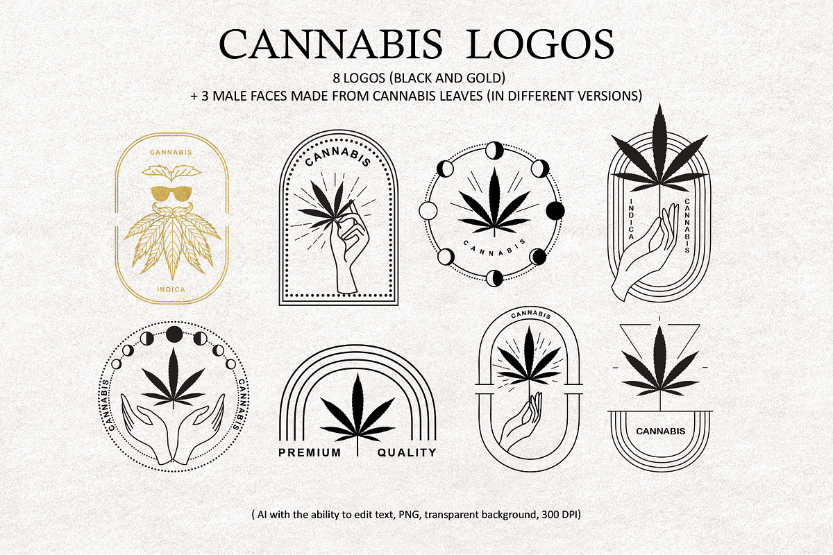 CANNABIS / MARIJUANA BUNDLE, a Decorative Illustration by Elena_Sedova (Photo 21 of 30)