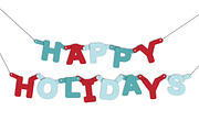 Happy Holidays String Banner, an Illustration by cvcreative (Thumbnail 2 of 2)