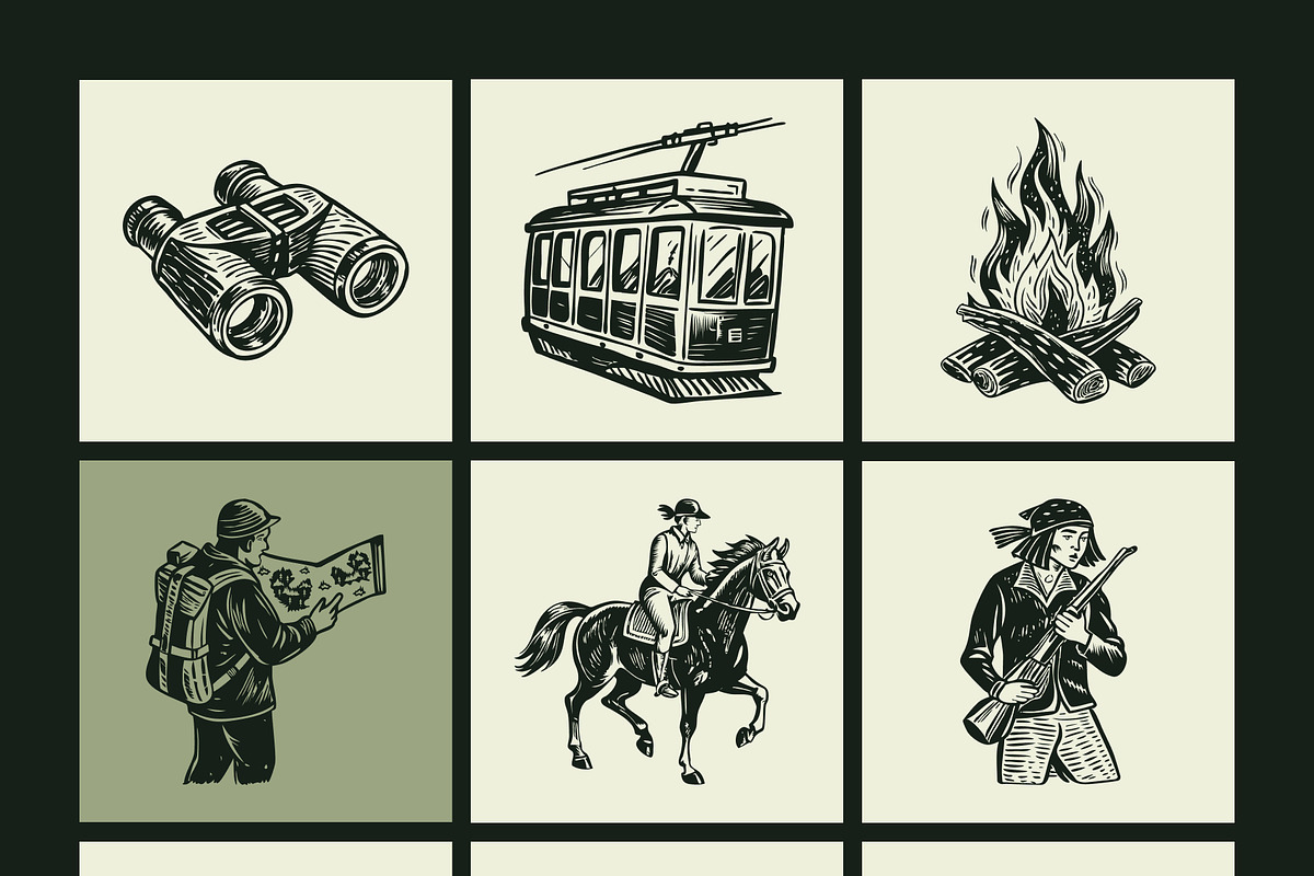 325 Vintage Adventure and Travel, a Transportation Illustration by Creative Stall (Photo 10 of 22)