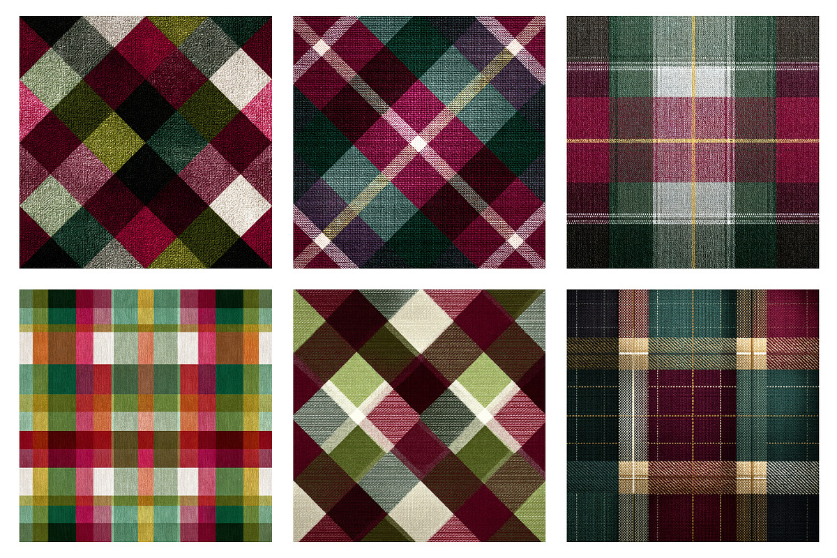 Burgundy Green Plaid Pattern, an Illustration by Dream Creation (Photo 2 of 6)