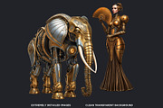 Steampunk Robots Cliparts, a Decorative Illustration by ThatsDesignArt (Thumbnail 3 of 13)