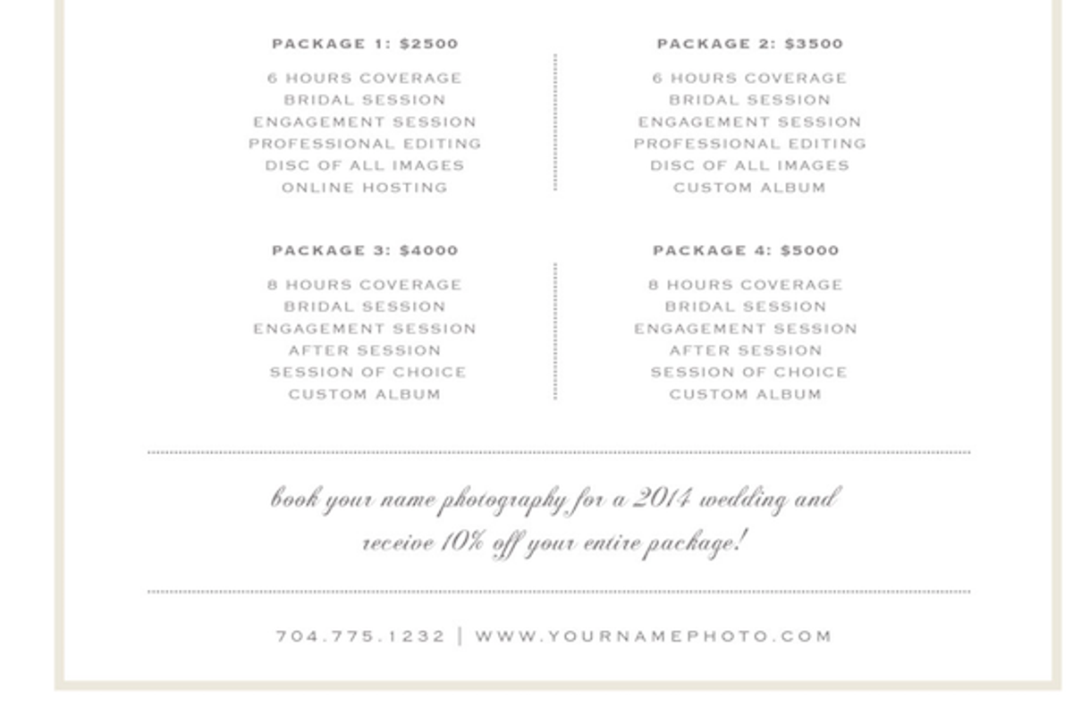 Photography Price List Template, a Flyer Template by roselindoco (Photo 3 of 3)