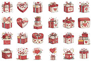 Whimsical Valentine s Gift Box Clipa, an Illustration by Sublimation Artist (Thumbnail 2 of 6)